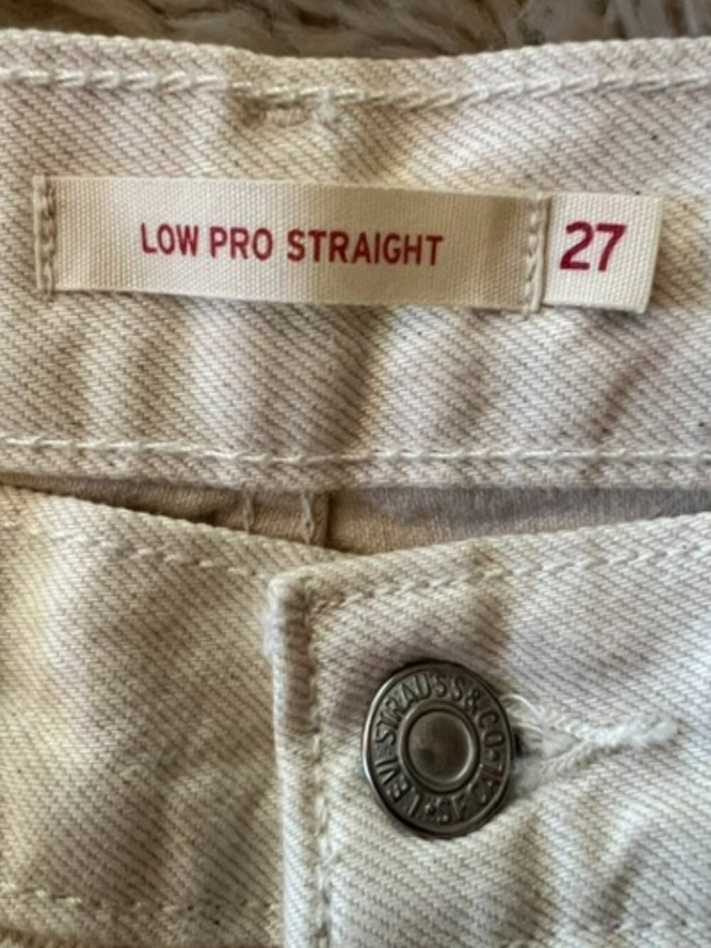 Levi’s Low Pro Cream Straight Stonewash Jeans Woman's W 27 - Picture 10 of 14